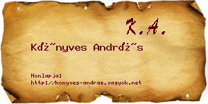 Könyves András névjegykártya